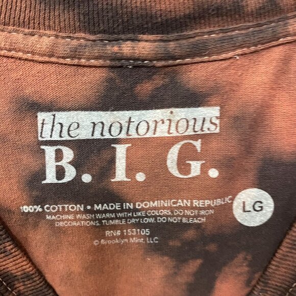 Biggie Smalls Kingpin of Planet Earth Hip Hop Bleach Dye Large - Picture 4 of 4